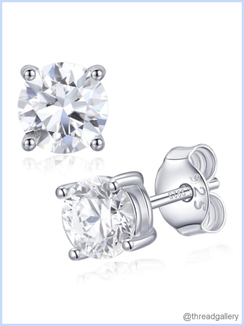 LAB GROWN Diamond Stud Earrings 1.0 Carat Sterling Silver